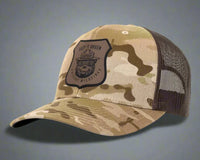 SMOKEY BEAR 6-Panel Curved Camo Hat Brown