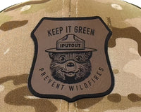 SMOKEY BEAR 6-Panel Curved Camo Hat Brown