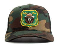SMOKEY BEAR 6 - Panel Curved Camo Hat Green - Tailgate Hats