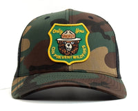 SMOKEY BEAR 6-Panel Curved Camo Hat Green