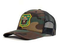 SMOKEY BEAR 6-Panel Curved Camo Hat Green