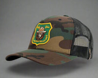 SMOKEY BEAR 6-Panel Curved Camo Hat Green