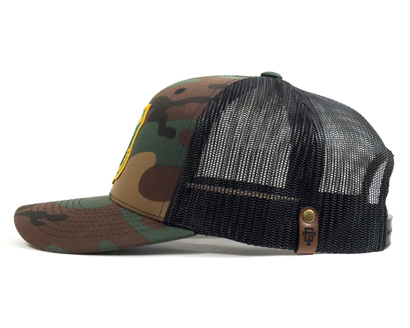 SMOKEY BEAR 6-Panel Curved Camo Hat Green