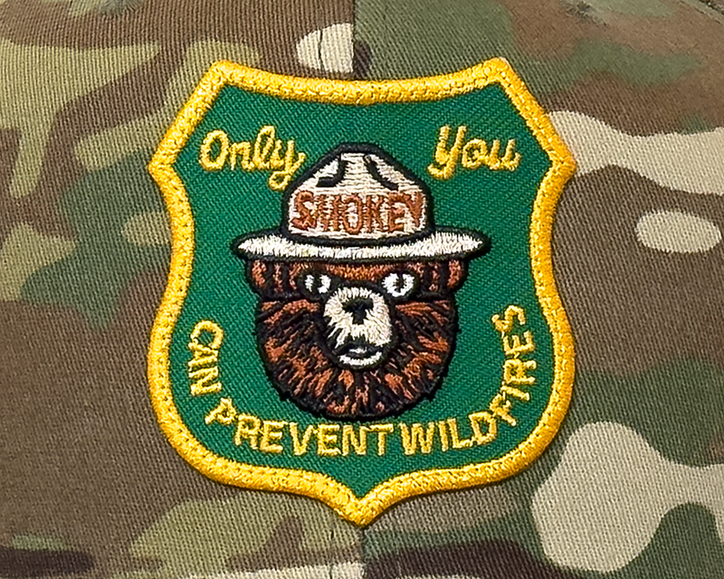 SMOKEY BEAR 6-Panel Flat Camo Hat Beige