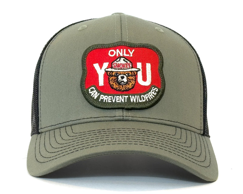 SMOKEY BEAR 6-Panel Curved Snapback, Richardson 112 Green