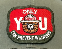 SMOKEY BEAR 6-Panel Curved Snapback, Richardson 112 Green