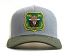 SMOKEY BEAR 6-Panel Curved Snapback, Richardson 112 Grey