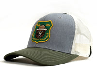SMOKEY BEAR 6-Panel Curved Snapback, Richardson 112 Grey