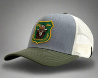 SMOKEY BEAR 6-Panel Curved Snapback, Richardson 112 Grey