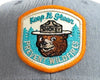 SMOKEY BEAR 6-Panel Curved Snapback, Richardson 112 Orange