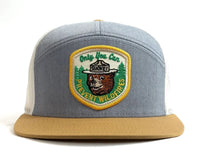 SMOKEY BEAR 7 - Panel Flat Snapback, Richardson 168 Gold - Tailgate Hats