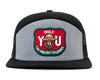 SMOKEY BEAR 7-Panel Flat Snapback, Richardson 168 Black