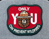 SMOKEY BEAR 7-Panel Flat Snapback, Richardson 168 Black