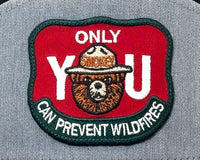 SMOKEY BEAR 7-Panel Flat Snapback, Richardson 168 Black