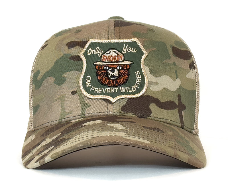 SMOKEY BEAR 6-Panel Camo Hat Green Khaki
