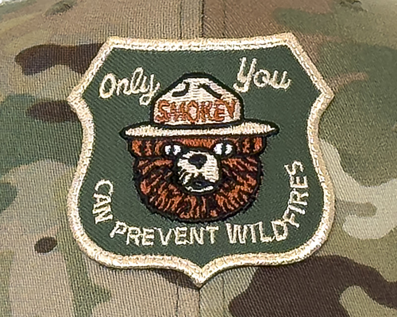 SMOKEY BEAR 6-Panel Camo Hat Green Khaki