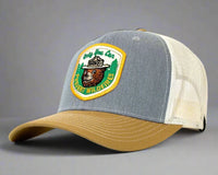SMOKEY BEAR 6-Panel Curved Snapback, Richardson 112 Grey