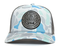 GREAT SMOKY MTS 5-Panel Curved Camo Hat, Richardson 112 Grey