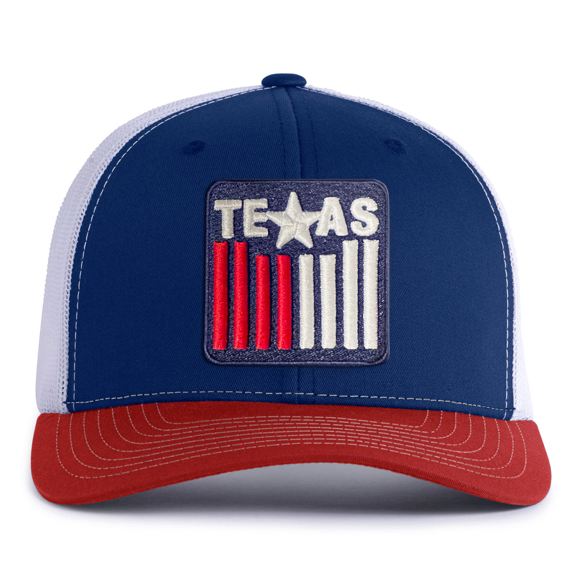 TEXAS BADGE 6-Panel Curved Snapback, Richardson 112 Blue