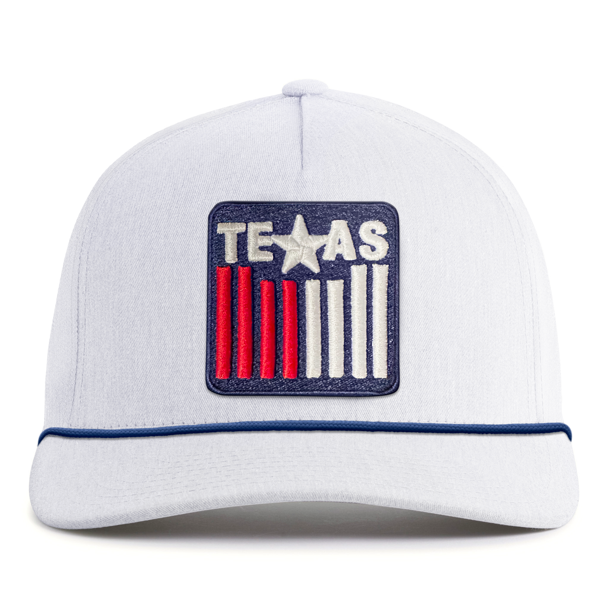 TEXAS BADGE 5-Panel Curved Rope Hat, Richardson 112 White