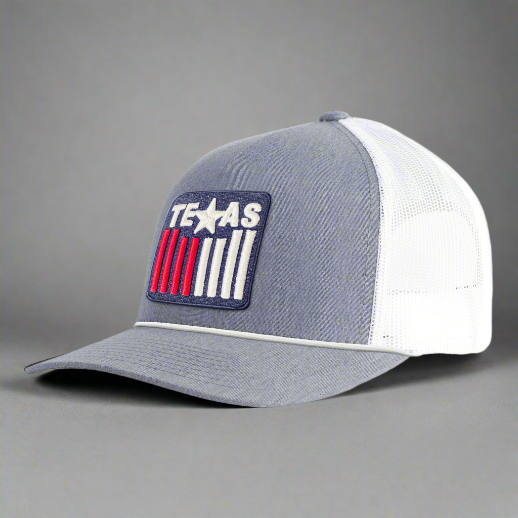 TEXAS BADGE 5-Panel Curved Rope Hat, Richardson 112 Grey