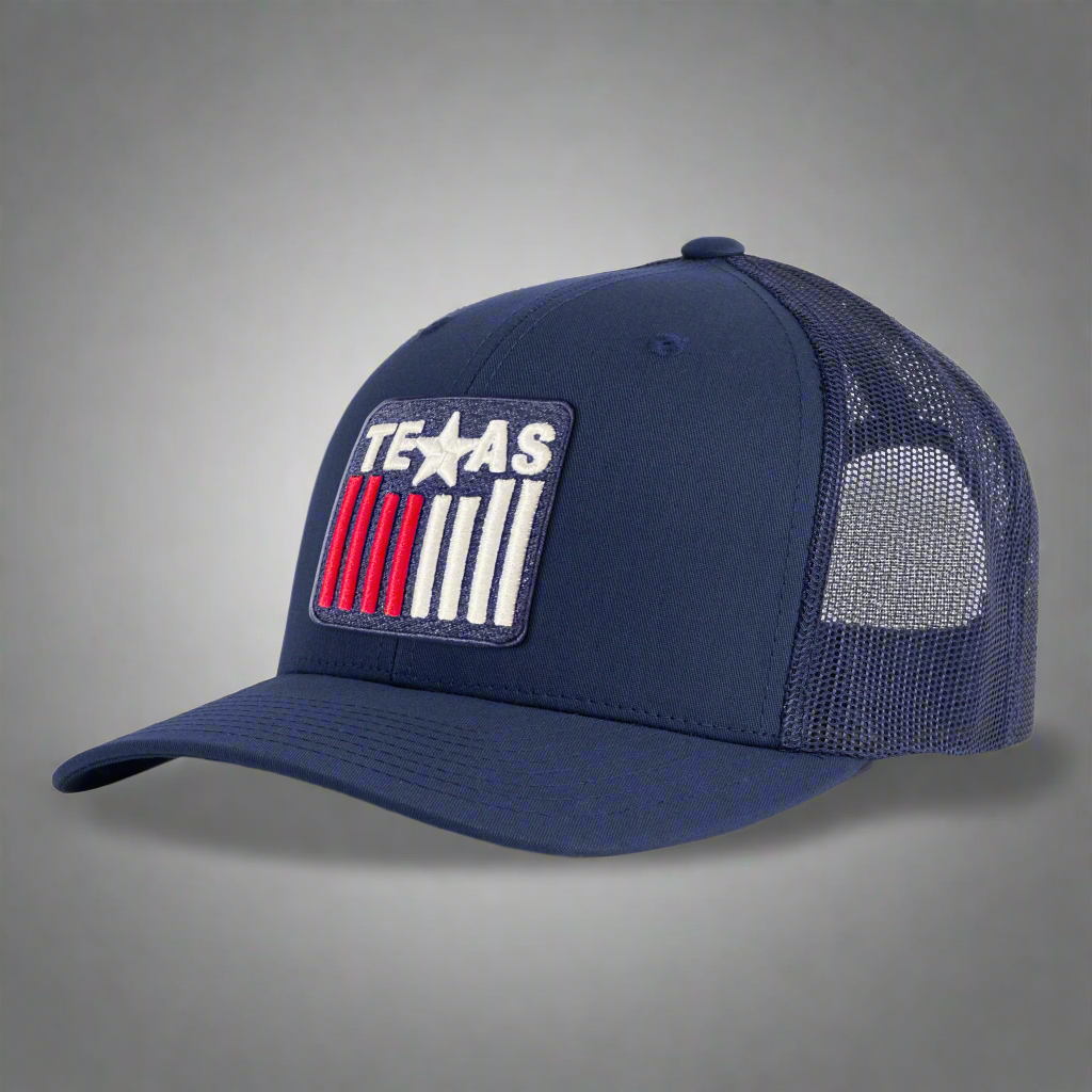 TEXAS BADGE 5-Panel Curved Snapback Navy