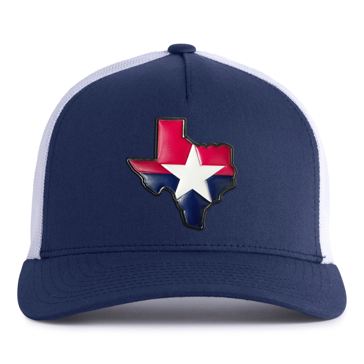 TEXAS STAR 5-Panel Curved Snapback Navy