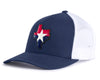 TEXAS STAR 5-Panel Curved Snapback Navy