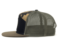 TAILGATE LOGO 7-Panel Flat Camo Hat, Richardson 168 Black