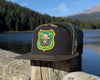 SMOKEY BEAR 7-Panel Flat Camo Hat, Richardson 168 Black