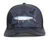 TARPON 5-Panel Curved Camo Hat, Richardson 112 Navy