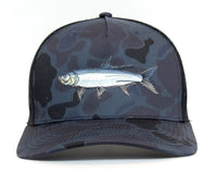 TARPON 5-Panel Curved Camo Hat, Richardson 112 Navy