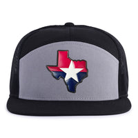 TEXAS STAR 7-Panel Flat Grey/Black - Tailgate Hats