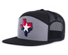TEXAS STAR 7-Panel Flat Bill Snapback, Richardson 168 Black