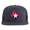 TEXAS STAR 7-Panel Flat Charcoal - Tailgate Hats