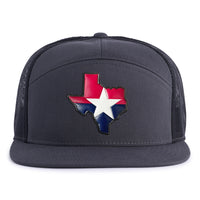 TEXAS STAR 7-Panel Flat Charcoal - Tailgate Hats