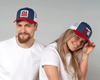TEXAS BADGE 6-Panel Curved Snapback, Richardson 112 Blue