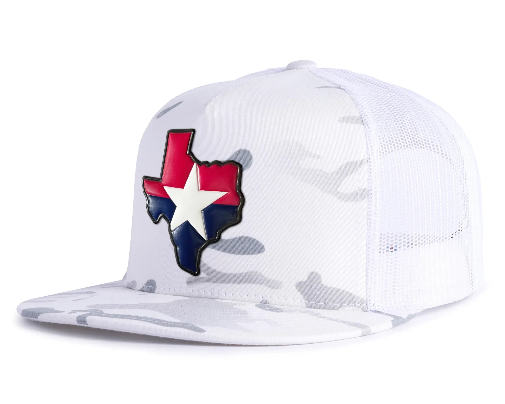 TEXAS STAR 5-Panel Flat Camo Hat White