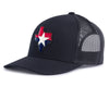 TEXAS STAR 5-Panel Curved Snapback Black