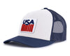 USA BADGE 6-Panel Curved Snapback, Richardson 112 White