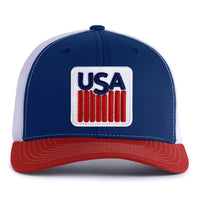 USA BADGE 6-Panel Curved Snapback, Richardson 112