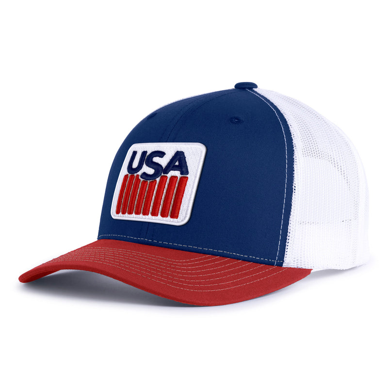 USA BADGE 6-Panel Curved Snapback, Richardson 112