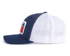 USA BADGE 5-Panel Curved Snapback Navy