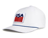 USA BADGE 5-Panel Curved Rope Hat, Richardson 112 White