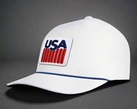 USA BADGE 5-Panel Curved Rope Hat, Richardson 112 White