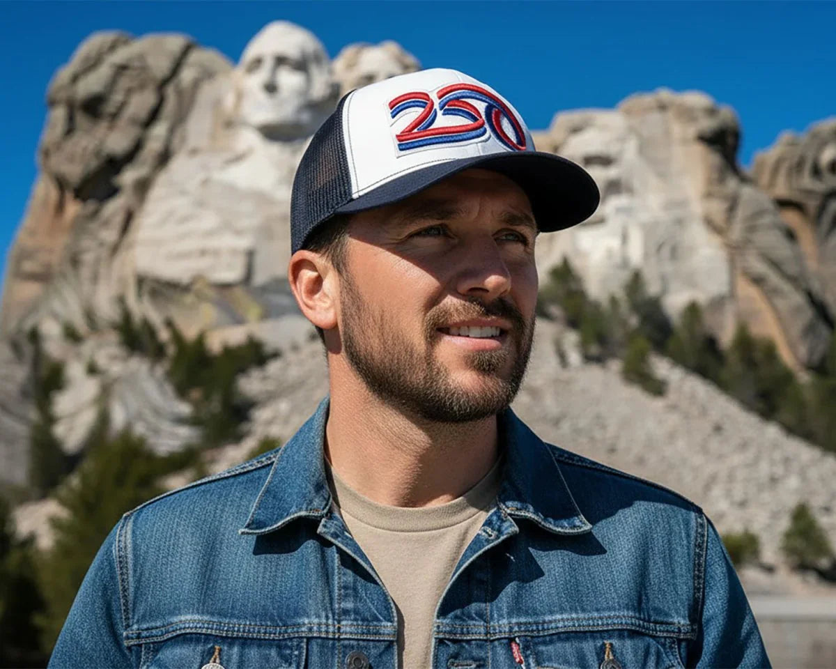 USA 250 6 - Panel Curved Snapback, Richardson 112 White - Tailgate Hats
