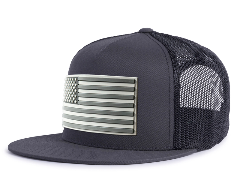 USA FLAG PVC 5-Panel Flat Charcoal