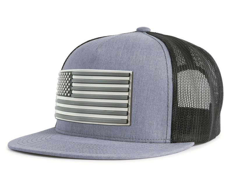 USA FLAG PVC 5-Panel Flat Grey Black