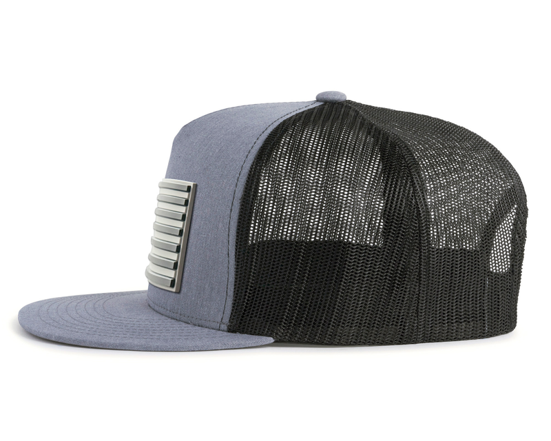 USA FLAG PVC 5-Panel Flat Grey Black