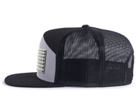 USA FLAG PVC 7-Panel Flat Snapback, Richardson 168 Black